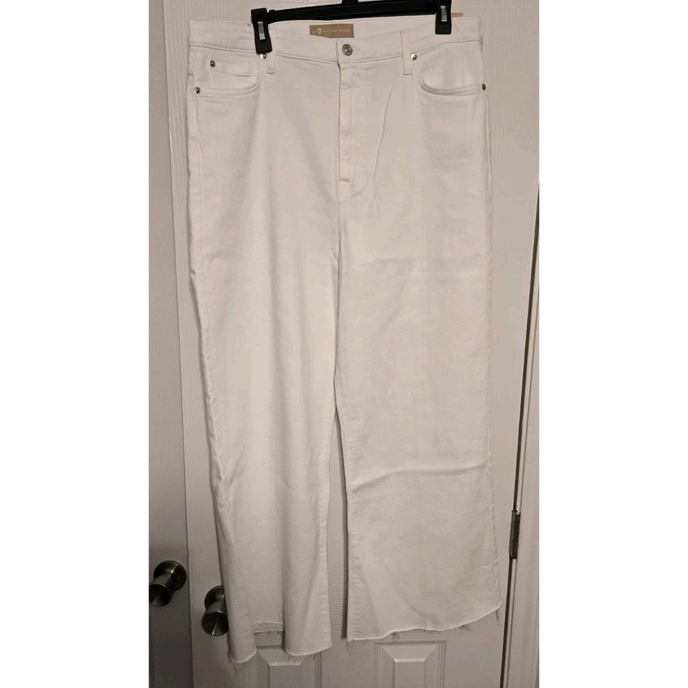 7 For All Mankind Luxe Vintage Ultra High Rise Cropped Jo White Jeans Womens 34